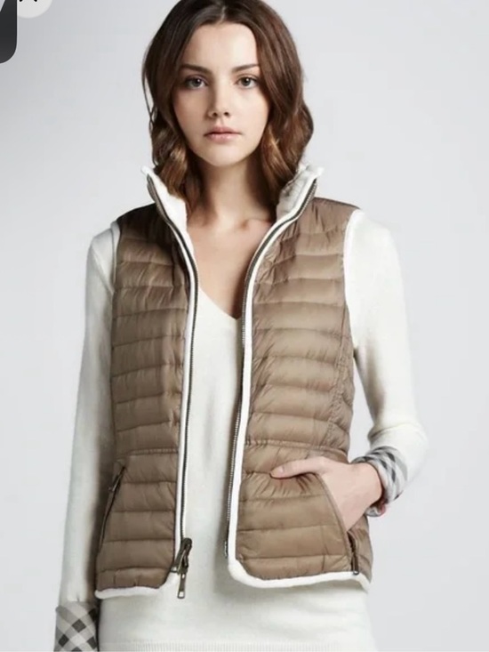 Burberry Jackets & Blazers - Burberry Brit | Reversible Wool Cable Knit Down Filled Puffer Vest - Medium
